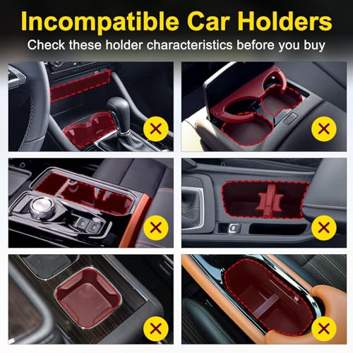 Cup Holder Expander (Adjustable Holder & Base, Auto-Fit Hold, One Button Open), Car Cup Holder Expander for Yeti, Hydro Flask, Nalgene, Owala, Bottles in 2.6"- 4.8" (Black, 2 Pack) - color: Black, size: 2 Pack