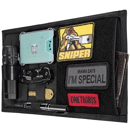 ONETIGRIS Molle Visor Panel Organizer, Molle Panel Tactical Car Sun Visor Cover Vehicle Visor Storage Holder Pouch Molle Webbing with Hook-and-Loop Straps for Cars, Trucks, Suvs (B) - style: B
