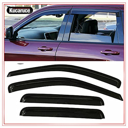 94243 Side Window Visor Wind Vent Deflector fit for 2005-2010 Jeep Grand Cherokee,4pcs Window Shades, Out-Channel Nice Looking Tape-on Sun Rain Guards - size: 2005-2010 Grand Cherokee Outside Mount