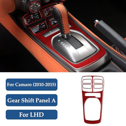 Carbon Fiber Decla Gear Shift Panel Sticker Interior Trim Accessories for Chevrolet Camaro 2010 2011 2012 2013 2014 2015 - color: Gear Shift Panel
