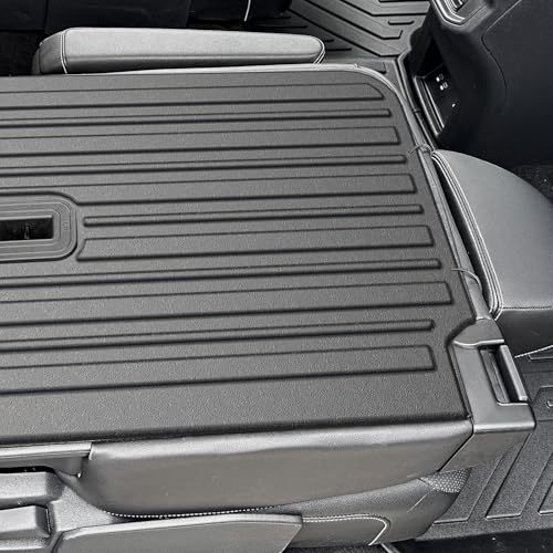 Kick Mats Backrest Mats for 2018-2025 2026 Volkswagen VW Atlas Bench Seat Car Mat Accessories(Not Fit Cross Sport), All Weather TPE Protector SEL SE Peak Edition(2nd Row Kick Mats 7 Seats) - style: 2nd Row Kick Mats