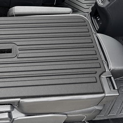 Kick Mats Backrest Mats for 2018-2025 2026 Volkswagen VW Atlas Bench Seat Car Mat Accessories(Not Fit Cross Sport), All Weather TPE Protector SEL SE Peak Edition(2nd Row Kick Mats 7 Seats) - style: 2nd Row Kick Mats