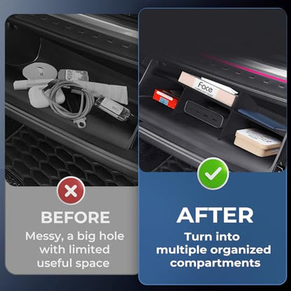 Glove Box Organizer Compatible with Hyundai Santa Fe 2026 2025 2024, Interior Accessories Glove Box Compartment Insert Storage Dividers for 2024-2026 Santa Fe, Black - style: 10) Fits for 2024-2026 Santa Fe