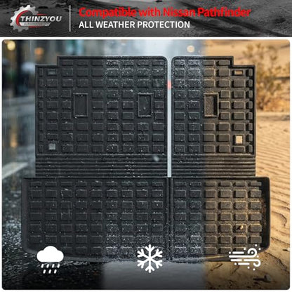 Cargo Mat Compatible with 2022-2025 2026 Nissan Pathfinder Trunk Mat Cargo Liner TPE All Weather Trunk Liner 2024 Pathfinder Accessories (Trunk Mat with Backrest Mat) - style: For Nissan Pathfinder | 2022-2026
