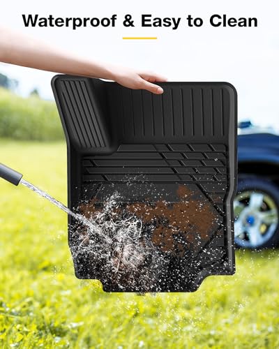 3W 2018-2023 2024 Chevy Equinox Floor Mats/GMC Terrain Floor Mats, TPE All Weather Custom Fit for Chevrolet Equinox/GMC Terrain Denali Accessories 1st and 2nd Row Full Set Car mats - size: Chevy Equinox 2018-2024 Floor Mats