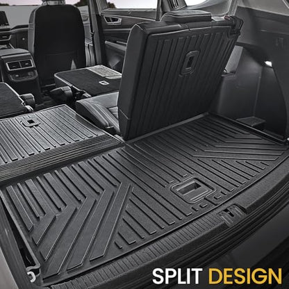 Cargo Mat with Backrest Mats for Volkswagen VW Atlas 6/7 Seats 2018-2025 2026 Car Mat Accessories(Not Fit Cross Sport), All Weather TPE Trunk Cargo Liner(Cargo Mat with Backrest Mats) - style: Cargo Mat with Backrest Mats