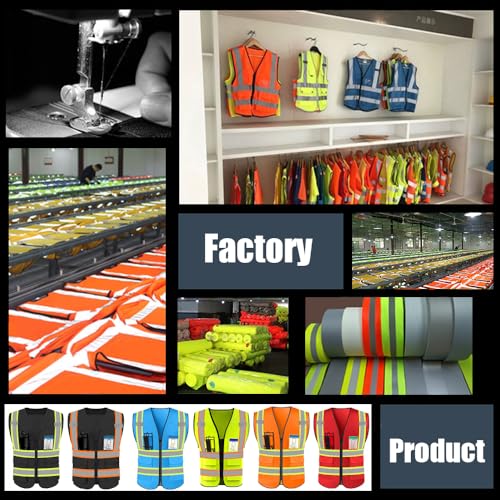 High Visibility Reflective Safety Vest with Pockets Custom Your Logo Safety Workwear - color: A Black Green Webbing, size: X-Large