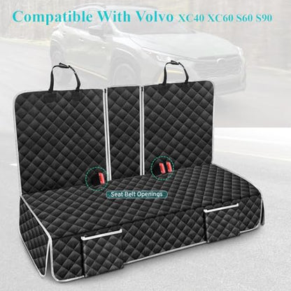 Dog Car Seat Cover Compatible with Volvo XC40 XC60 S60 S90 Back Seat Accessories, Waterproof Pet Bench Backseat Covers with Non-Slip Backing - 2026 New