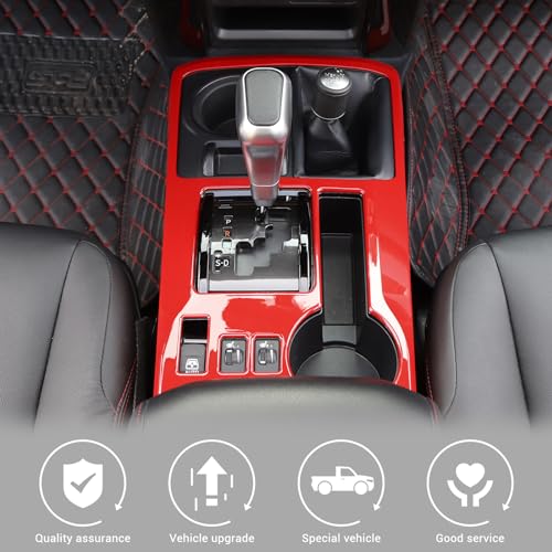 Jimen Compatible with Toyota 4Runner 2010-2023, Gear Shift Panel Cover Interior Trim Accessories (Red) - color: Red