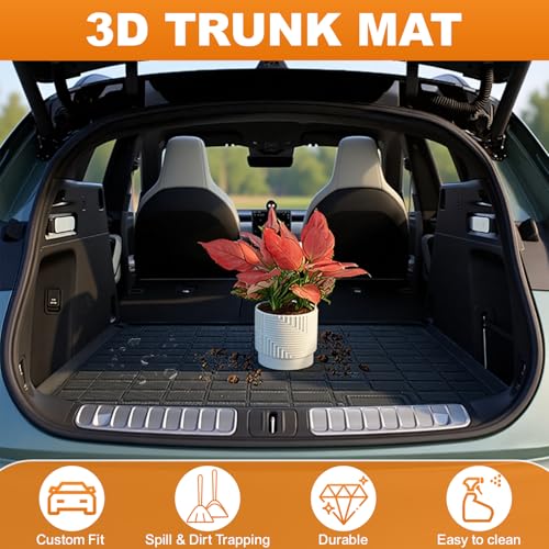 Trunk Liner for 2016-2025 Chevrolet Chevy Malibu 3D Custom Fit All-Weather TPE Material Waterproof Car Cargo Liner Mat, Black - color: 2016-2025 Chevrolet Malibu