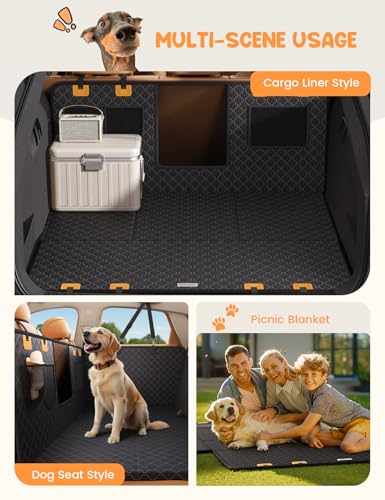Lamicall Dog Car Seat Cover for Back Seat - [Upgraded Anti-Ripped] Back Seat Extender for Dogs Hard Bottom, Waterproof Dog Hammock for Car with Mesh Window, Pet Backseat Protector SUV & Small Truck XL - size: For Full Size Truck /Full Size SUV