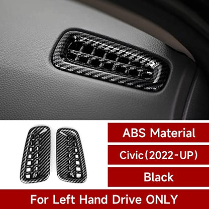 Car Air Outlet Vent Cover Trim Decals for 2022 2023 2024 2025 Honda Civic 11th Gen Accessories ABS Carbon Fiber Interior Stickers - color: Air Vent Trim