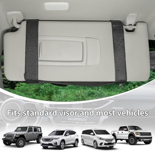 Car Visor Organizer with Coin Pouch, MOLLE Sun Visor Organizer for Cars, Trucks, SUVs, Zipper Pouch Car Accessories for Women Men