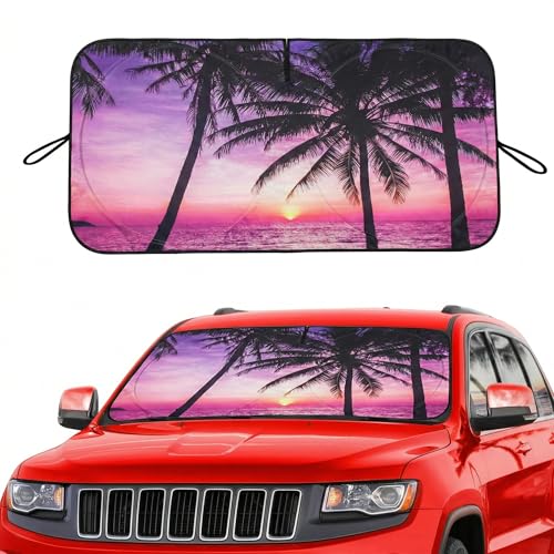 eygeufg Windshield Shade, Car Sun Shade for Front Windshield (Purple Sunset, Standard) - color: Purple Sunset, size: Small