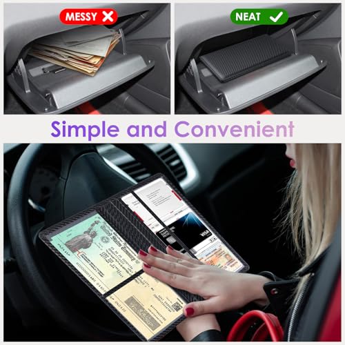 Car Registration and Insurance Holder，Colour Patterns Men Women Car License Document Registration and Insurance Card Holder - color: Black