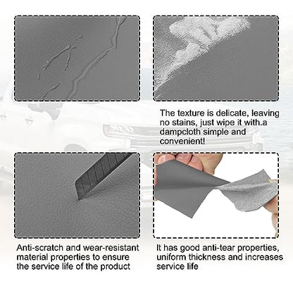SecosAutoparts Dark Gray Center Console Lid Armrest Cover Leather Replacement Compatible with Chevy Silverado 2014-2018 Compatible with GMC Sierra 2014 2015 2016 2017 2018 Only Leather Part - color: Dark Gray Leather & Gray Stitch