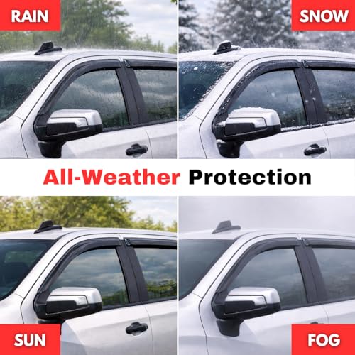 KPY Rain Guards Fit for 2019-2025 Toyota RAV4, Out-Channel Window Visors Vent Wind Deflectors 4PC, Car Accessories for 19-25 RAV4 - size: 2019-2025 RAV4