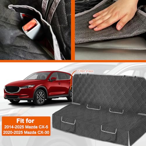 Dog Car Seat Cover Compatible with 2014-2025 Mazda CX-5 2020-2025 Mazda CX-30, Waterproof Pet Bench Seat Cover for Back Seat, 600D Heavy Duty Scratch Proof Nonslip Truck Seat Covers for Dogs - size: 2014-2025 CX-5/ 2020-2025 CX-30