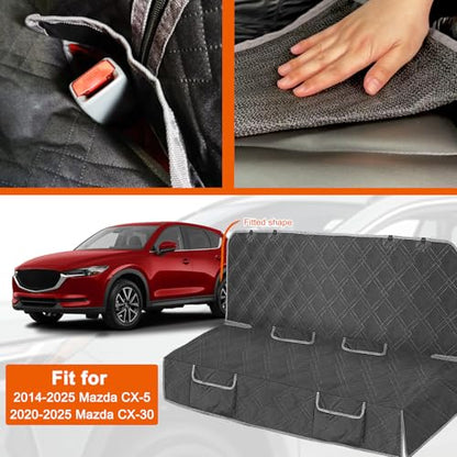 Dog Car Seat Cover Compatible with 2014-2025 Mazda CX-5 2020-2025 Mazda CX-30, Waterproof Pet Bench Seat Cover for Back Seat, 600D Heavy Duty Scratch Proof Nonslip Truck Seat Covers for Dogs - size: 2014-2025 CX-5/ 2020-2025 CX-30