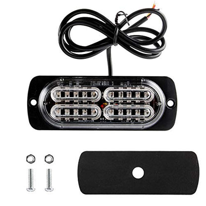 12-24V 20-LED Super Bright Emergency Strobe Warning Caution Hazard Construction Waterproof Flashing Strobe LED Light Bar Surface Mount for Car Truck SUV Van (Blue) - color: Blue