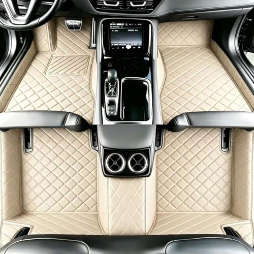 Customize Floor mats for car fit 99% Sedans SUV Sports,Custom Automotive Floor mat Fit Truck, All Weather Men Women Car Protection Pads Non-Slip auto Floor Liners (Beige) - color: Beige
