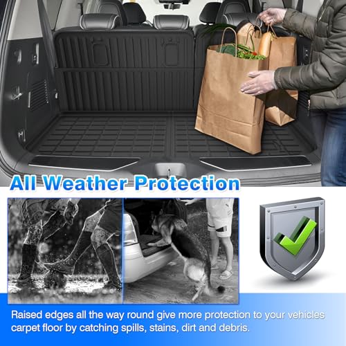 Cartist Floor Mats & Cargo Liner Fit for Nissan Armada 2025/Infiniti QX80 7 Seats Accessories All Weather Cargo Liners Carpet Protection - size: 5)Nissan Armada/QX80【25-26】7 Seats Full set