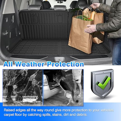 Cartist Floor Mats & Cargo Liner Fit for Nissan Armada 2025/Infiniti QX80 7 Seats Accessories All Weather Cargo Liners Carpet Protection - size: 5)Nissan Armada/QX80【25-26】7 Seats Full set