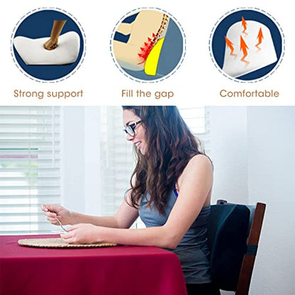 MEKBOK Memory Foam Lumbar Support Pillow Back Cushion Designed for Lower Back Pain Relief by - Provides Maximum Back Support for Car, Home/Computer/Office Chair, Recliner - Adjustable Strap