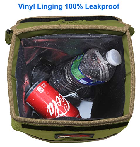 EPAuto Waterproof Car Trash Can with Lid and Storage Pockets, 2.5 Gallon Leakproof, Green - color: Green