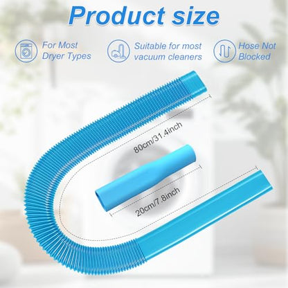 Upgraded Dryer Vent Cleaner Kit: Universal Vacuum Hose Attachment for Lint Removal Fits All Vacuums Cleaner Dryer Cleaning Tools for Clogged Ducts (Blue) - color: Blue