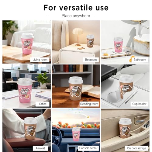 Coffee Car Air Freshener, 180-Day Long Lasting Odor Eliminator, 238g Large Capacity, Natural Plant-Based & Alcohol-Free, Safe for Baby & Pets, Fits Car Cup Holders,Car Accessories (coffee)