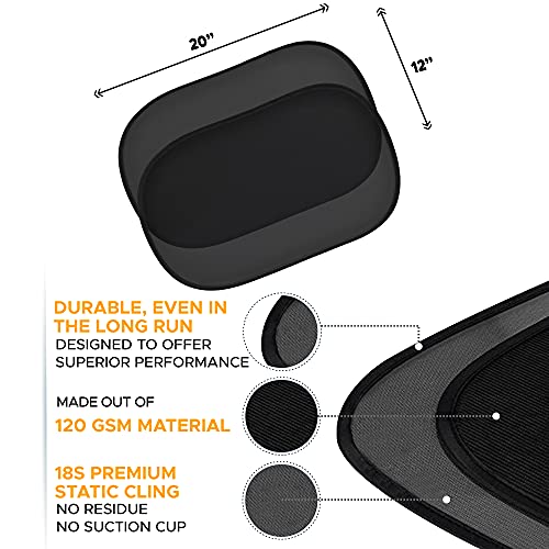 EcoNour Car Side Window Shade for Baby - 2 Pack | Car Window Shade for Sun Glare, Heat and UV Protection | Rear Side Window Sunshade for Privacy Blackout Car Accessories | Medium (20"x12") - size: Medium