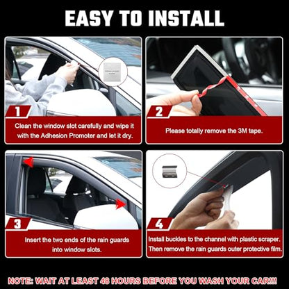 in-Channel Rain Guards Fit for Jeep Cherokee 2014-2023 Black Extra Durable Shatterproof Side Window Deflectors, Vent Window Visors, Wind Deflectors - 4 PCS - size: Fit for Jeep Cherokee 2014-2023 in Channel