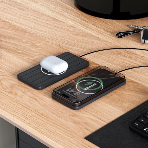 Wireless Car Charger Pad, 15W Fast Charging Pad with 70cm Extension Cable, Non Slip Car Wireless Phone Charger Mat Compatible with iPhone 16/15/14/13, AirPods, Samsung S25 S24(Extension USB-C) - color: Black-Extension USB-C