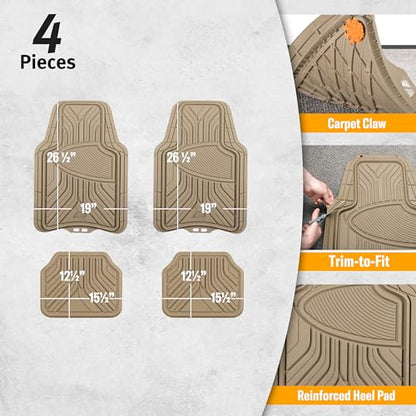 Armor All 78848 4 Piece All Season Floor Mat - Tan - color: Tan, style: 4PC Full Set
