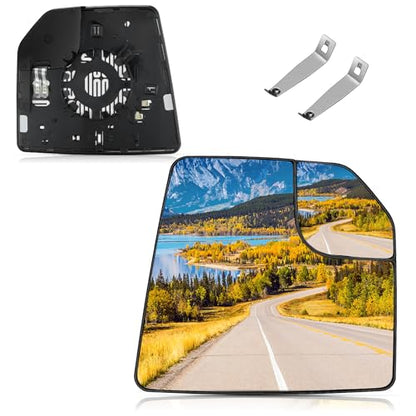 BDFHYK Mirror Glass Compatible with F150 2015-2020 Blind Spot Convex Mirror Glass w backing plate, FL3Z17K707L, Heated (Right Side) - size: Right Passenger Side, style: 2015-2020 F-150