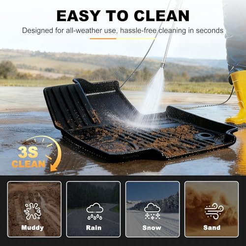 AOMSAZTO Floor Mats and Cargo Mat Compatible with 2020-2026 Toyota Highlander (7 Seats Only): Heavy Duty TPE All Weather Protection Car Floor Mats - 3 Rows Full Set Rubber Highlander Cargo Liner - style: 2020-2025 | For Toyota Highlander | Full Set