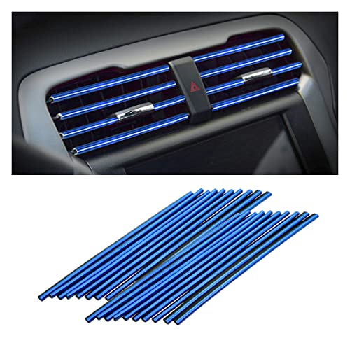 8sanlione 20 Pieces Car Air Conditioner Decoration Strip for Vent Outlet, Universal Waterproof Bendable Air Vent Outlet Trim Decoration, Suitable for Most Air Vent Outlet, Car Accessories (Ice Blue) - color: Ice Blue