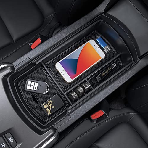 PIMCAR Center Console Organizer for Honda Accord 2018 2019 2020 2021 2022 ABS Plastic Material Armrest Box Insert Tray Pallet Accessories (NOT Fit for Manual Transmission Models) —Black - color: 2018-2022 Accord Black