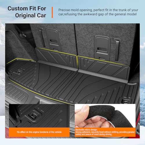 powoq Trunk Mat Compatible with 2016-2026 Dodge Durango 6&7 Seats TPE Trunk Liner Cargo Liner Replacement for 2016-2026 Dodge Durango Accessories (Trunk Mat 6&7 Seats) - color: Trunk Mat 6&7 Seats