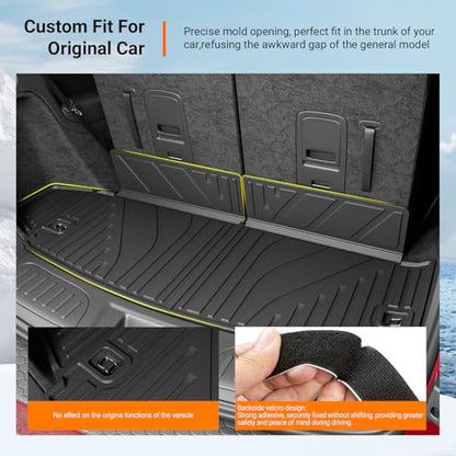 powoq Trunk Mat Compatible with 2016-2026 Dodge Durango 6&7 Seats TPE Trunk Liner Cargo Liner Replacement for 2016-2026 Dodge Durango Accessories (Trunk Mat 6&7 Seats) - color: Trunk Mat 6&7 Seats