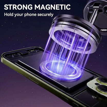 Minson's BestShop Nano Gel Magnetic Car Phone Holder - All-Surface Grip (108lbs Adhesion & 3000gf Magnet), 360° Foldable Mount for iPhone 17-12, Samsung, Android in Car/Gym/Home/Any Dash