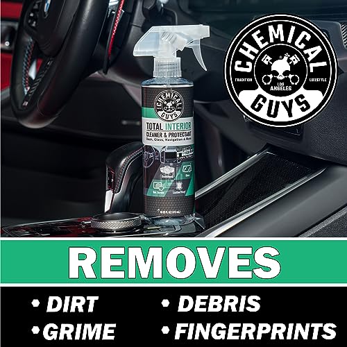 Chemical Guys Total Interior Cleaner & Protectant - New Car Scent, Car Cleaning Spray, Cleans and Protects Leather, Vinyl, Plastic, Rubber, and Glass, Safe for Trucks, SUVs, Jeeps, RVs & More - 16 oz - size: 16 Fl Oz (Pack of 1), style: New Car