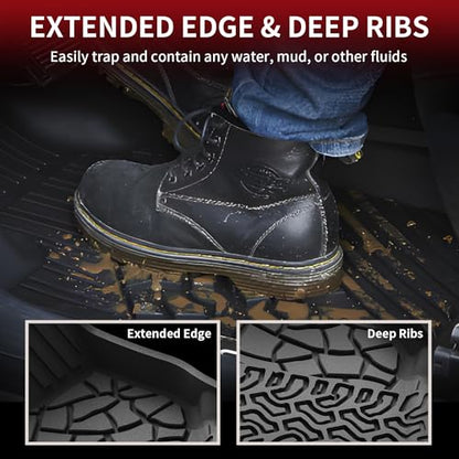 LASFIT Floor Mats & Cargo Liner for Ford Bronco 4-Door Carpet Floor Only 2026 2025 2024 2023 2022 2021 All Weather TPE SUV Trunk Mat Custom Fit Cargo Area Mat, 1st+2nd Row+Trunk Liner Full Set - style: 4) Bronco 4-door| 21-25 | Combo Set Carpet Floor