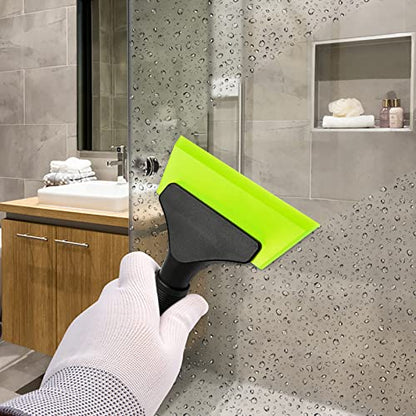 EHDIS Small Squeegee 5 inch Rubber Window Tint Windshield Scraper for Car,Glass, Mirror, Shower, Door,Bathroom Cleaning (Green) - color: Green