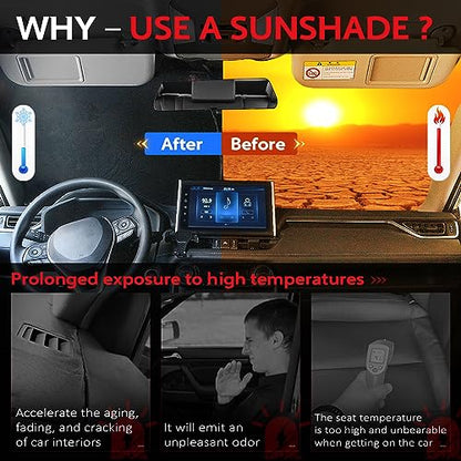 KAYZT Windshield Sun Shade for 2024-2025 2026 Mazda CX-90 CX90 PHEV Foldable Sunshade Front Window Custom Fit Car Accessories - size: for 2024-2026 Mazda CX90 CX-90