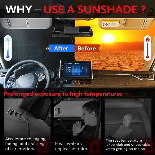 KAYZT Windshield Sun Shade for 2007-2012 Nissan Sentra Foldable Sunshade Front Window Custom Fit Car Accessories - size: for 2007-2012 Nissan SENTRA