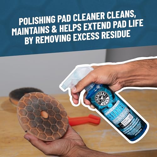 Chemical Guys 6.5" Buffing Pad Sampler Kit - 4 Piece Detailing Set with 3 Professional Foam Pads and 16 oz Polishing Pad Cleaner - Works with Dual Action and Rotary Polishers Using 6" Backing Plates - size: 6.5"