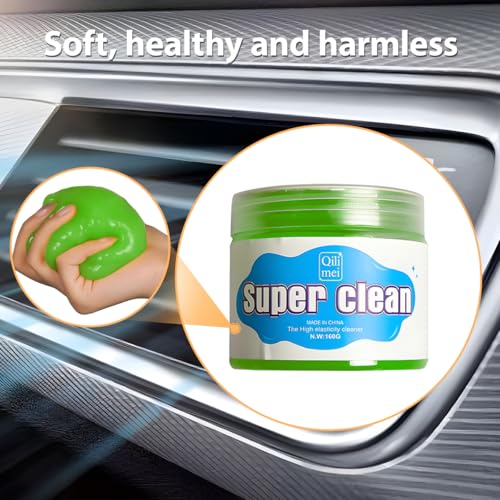 Car Cleaning Gel, Reusable Vehicle Air Vent Crevice Detailing Putty, Automotive Interior Detail Slime Cleaner Removal Tool Kit Accessories, Universal for SUV, Sedan, Truck (Green) - color: Green