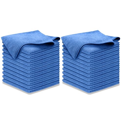 USANOOKS Premium 300GSM Microfiber Cleaning Cloth - 12.5"x12.5" High Performance - 1200 Washes, Ultra Absorbent Microfiber Towels for Cars Undercarriage, Rims & Engine Bay Cleaning - Microfiber Cloth - color: Blue, size: 24 pack